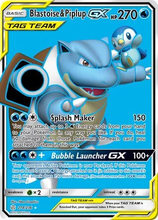 Blastoise & Piplup GX #214 — Cosmic Eclipse