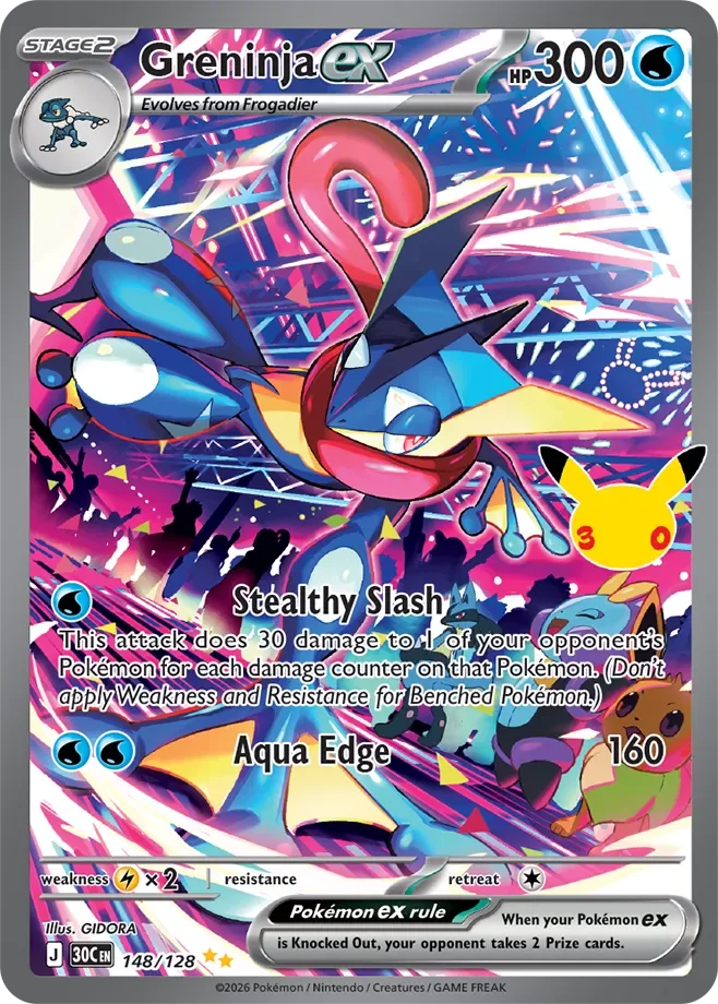 Greninja ex #148 — 30th Celebration