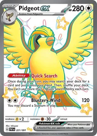 Pidgeot ex #221 — Paldean Fates