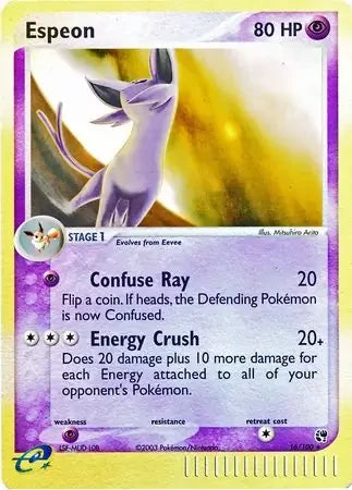 Espeon #16 — EX Sandstorm (Reverse Holo)