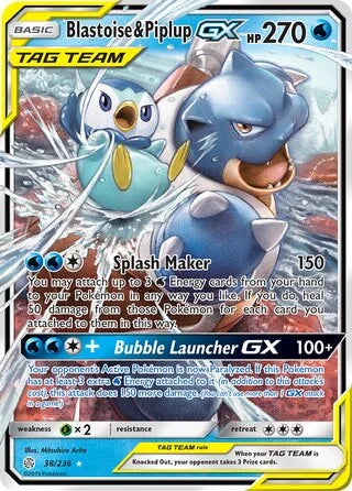 Blastoise & Piplup GX #38 — Cosmic Eclipse