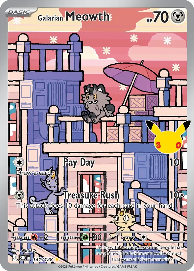 Galarian Meowth #141 — 30th Celebration