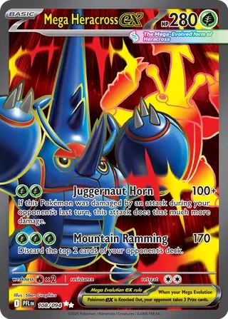Mega Heracross ex #108 — Phantasmal Flames
