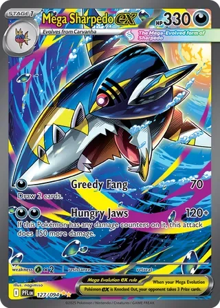 Mega Sharpedo ex #127 — Phantasmal Flames