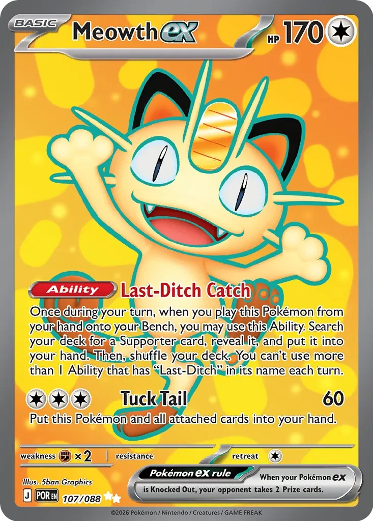 Meowth ex #107 — Perfect Order