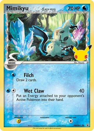 Mimikyu #SWSH136 — Sword & Shield Promos (25th Anniversary) [ACE 10]