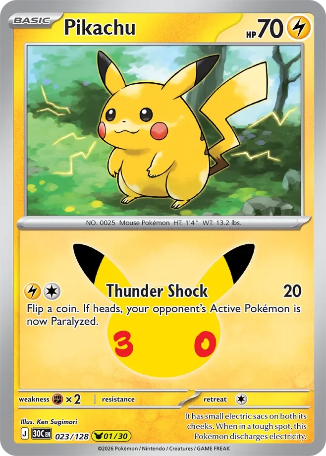 Pikachu #023 — 30th Celebration