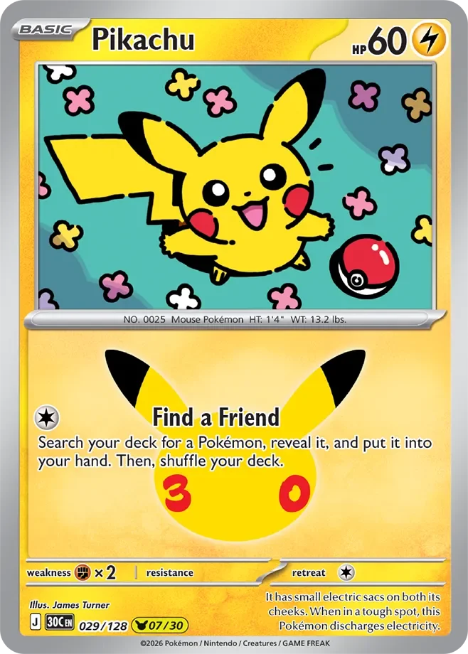 Pikachu #029 — 30th Celebration