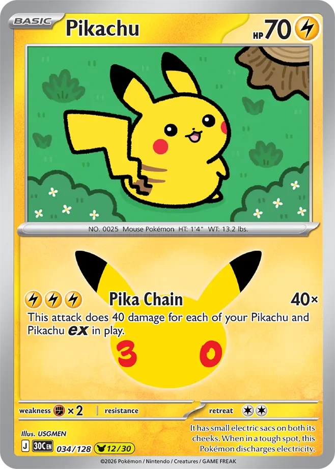 Pikachu #034 — 30th Celebration