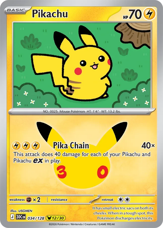 Pikachu #034 — 30th Celebration