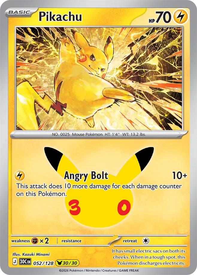 Pikachu #052 — 30th Celebration