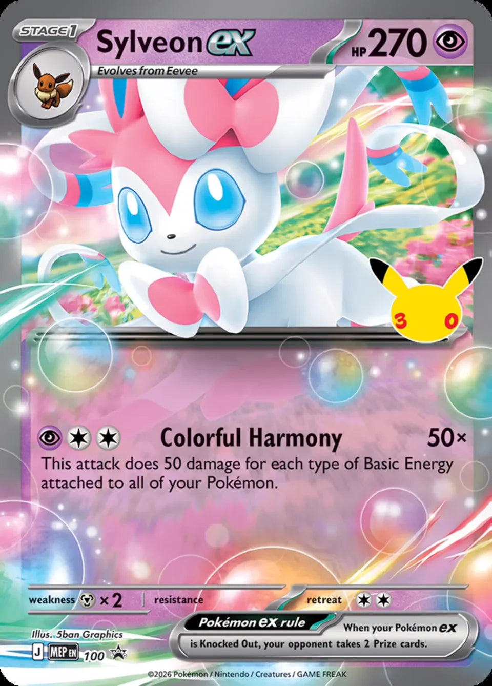 Sylveon ex #MEP100 — Mega Evolutions Promos (30th Anniversary)