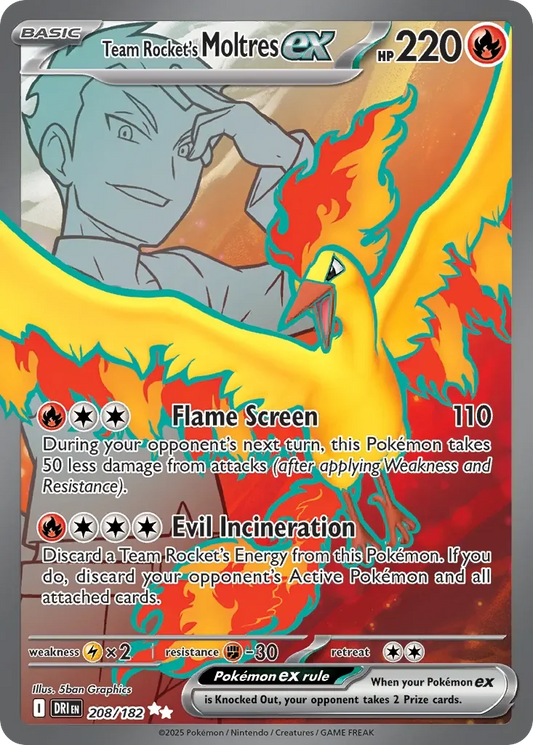 Team Rocket's Moltres ex #208 — Destined Rivals (Destined Rivals Stamp)